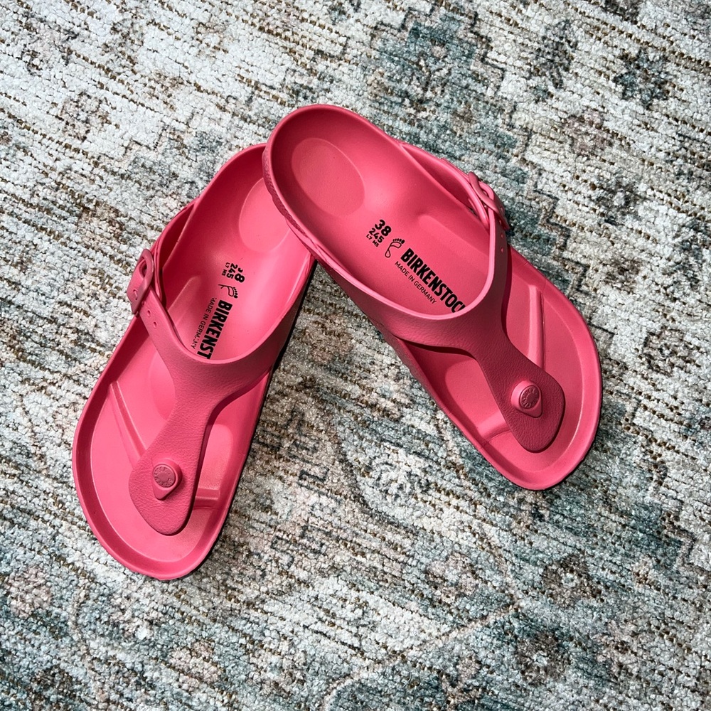 Watermelon colored Birkenstock rubber thing sandal. Worn twice.
